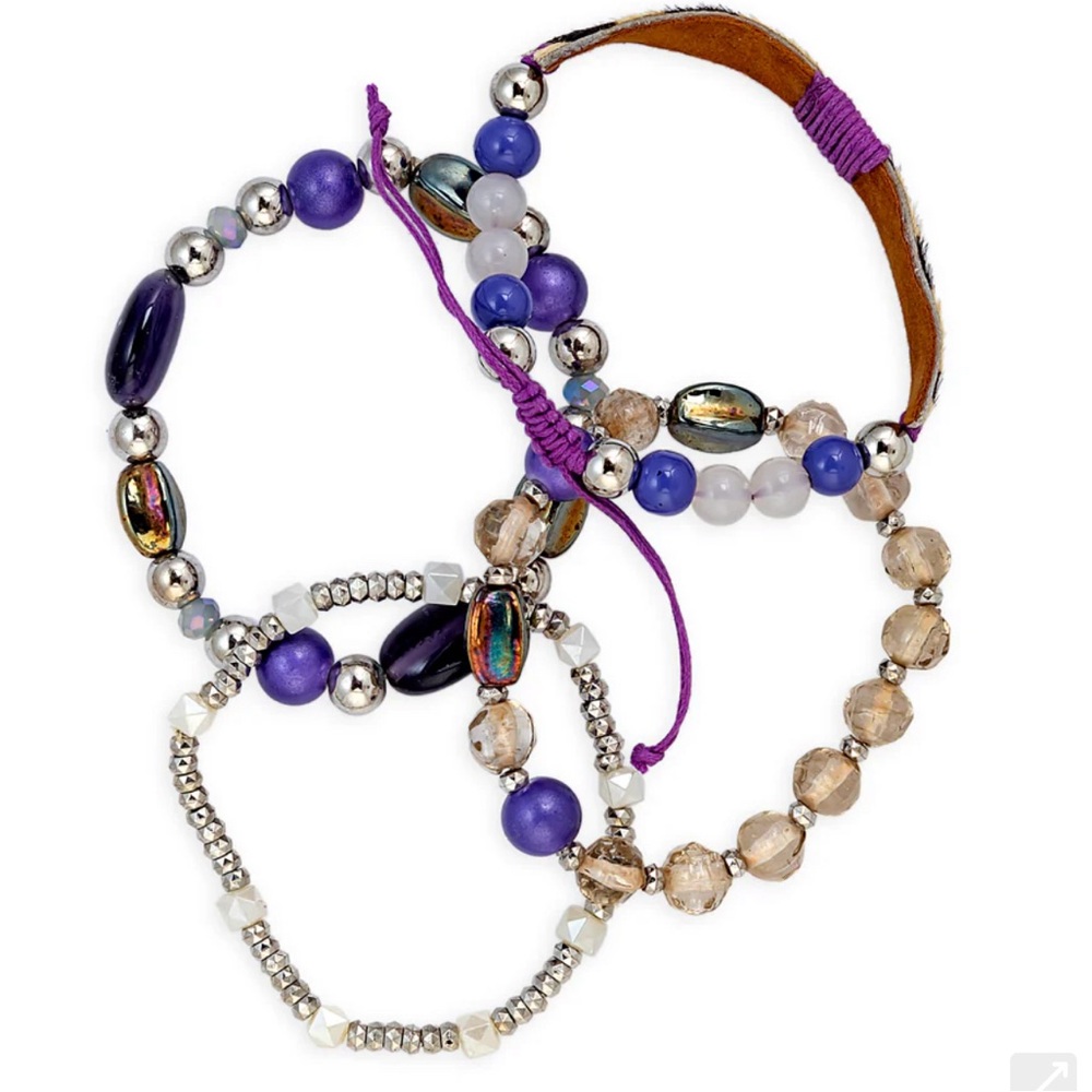 Myra Bag Handcrafted Stacked Bracelet 4 Stacked Bracelet 'Northspoon"- New - Picture 3 of 4